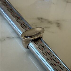 RLM Studios Sterling silver modernist concave ring, size 7.